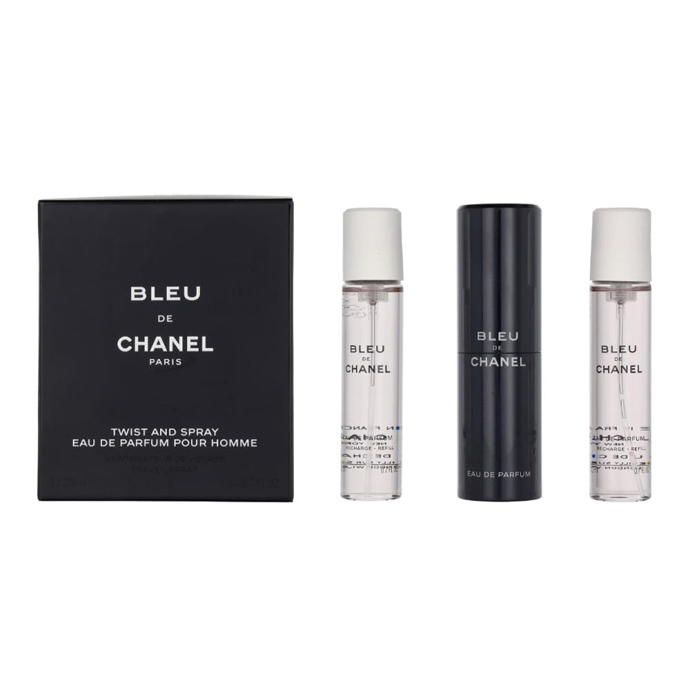 Chanel Bleu De Chanel Pour Homme Gift Set, For Men, 3 X Parfum 107120 Spray 20ml