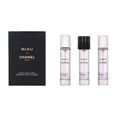 Chanel Bleu De Chanel Pour Homme Gift Set, For Men, 3 X Parfum 107125 Spray Refill 20ml