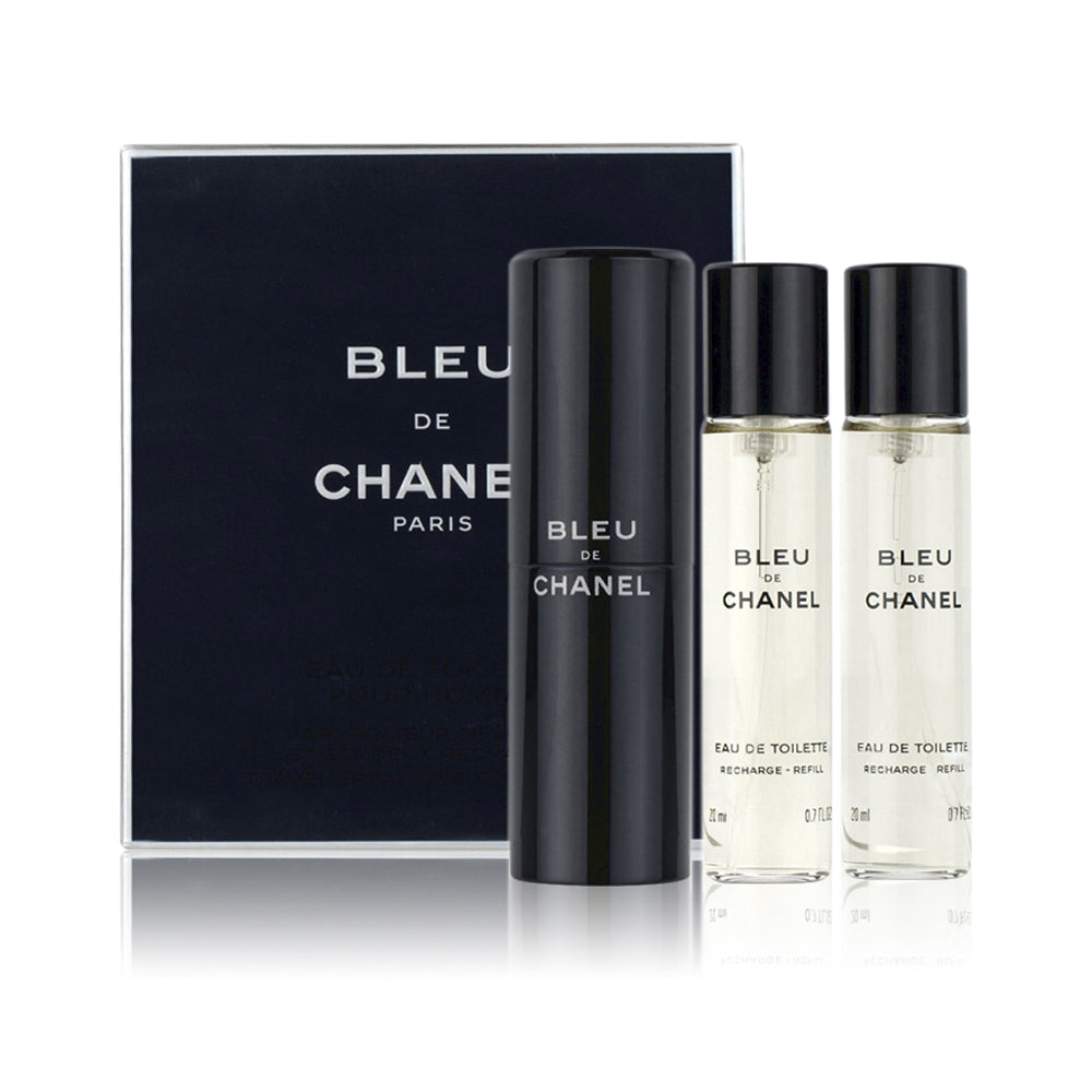 Chanel Bleu De Chanel Pour Homme Gift, For Men, Set 3 X 20ml Edp Travel Spray &amp; 2 Refills