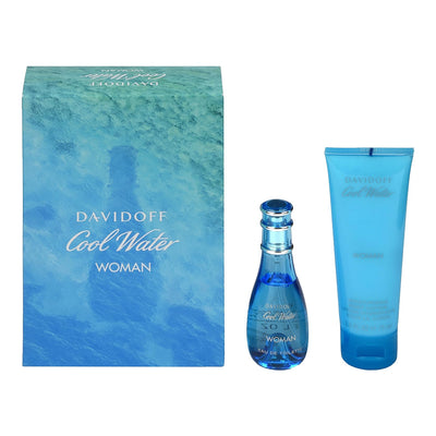 Davidoff Cool Water Woman Gift Set, For Women, Edt Spray 30ml + Body Lotion 75ml