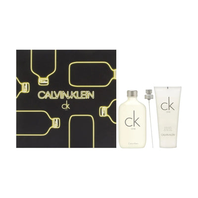 Calvin Klein Ck One Gift Set, For Men & Women, Edt Spray 100ml + Body Wash 100ml + Edt Spray 15ml + 215ml