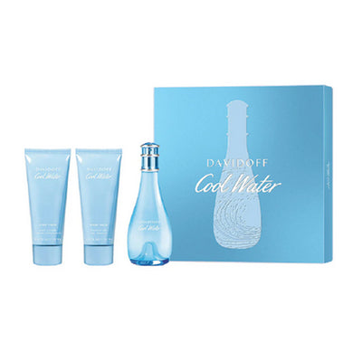Davidoff Cool Water Woman Gift Set, For Women, Edt Spray 100ml + Body Lotion 75ml + Shower Gel 75ml