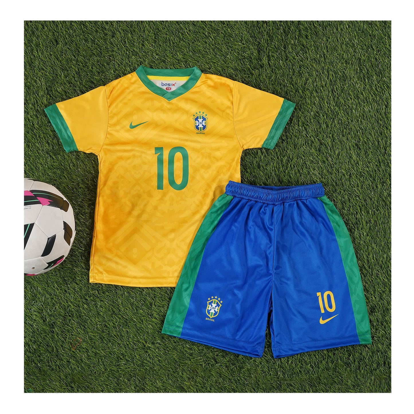Basix Boy's No 10 Brazil Football Kit, FK-103