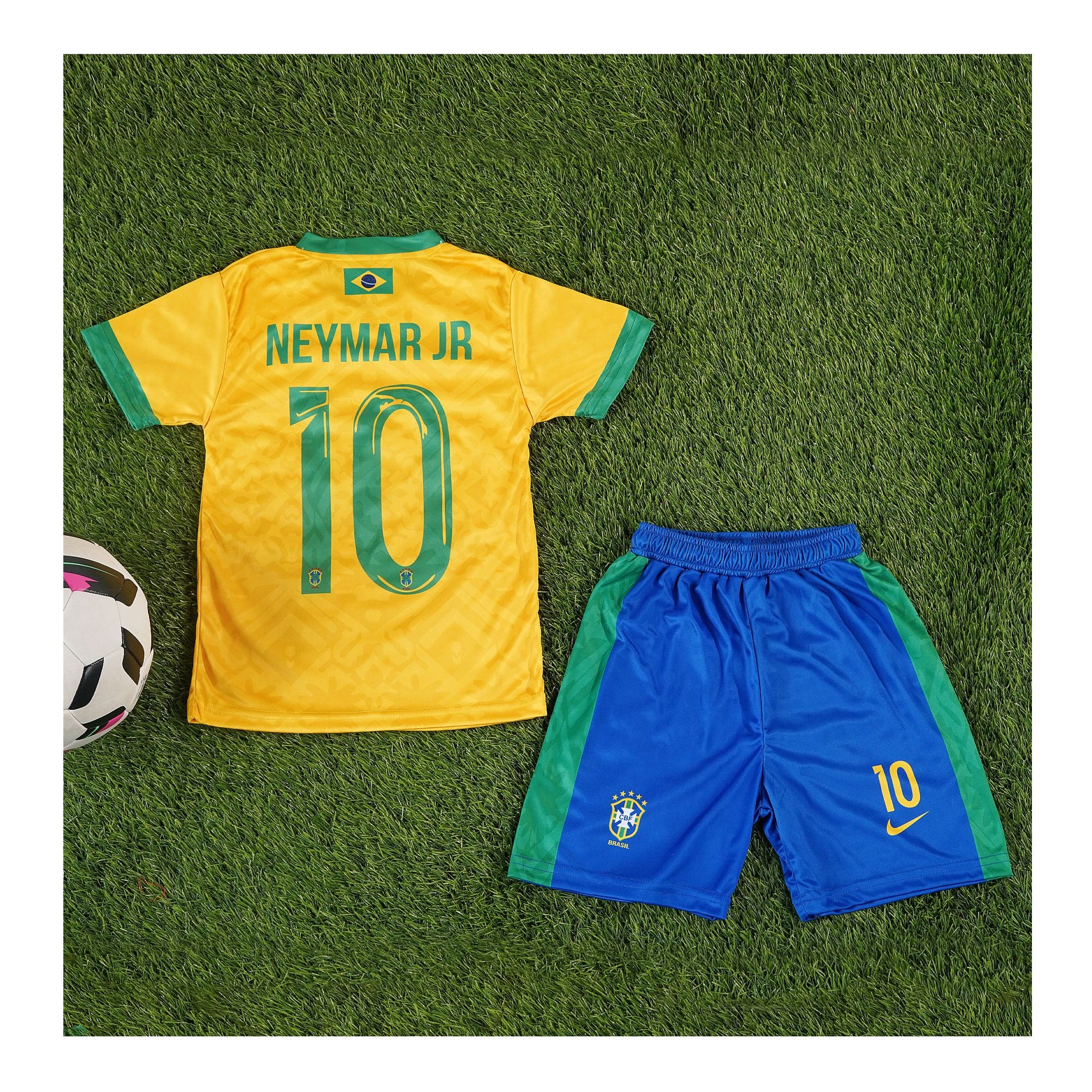 Basix Boy's No 10 Brazil Football Kit, FK-103