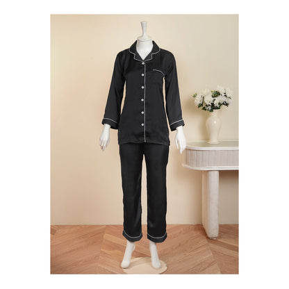 Basix Women's Silk Shirt &amp; Trouser 2 Piece Suit, Charcoal, SW-132