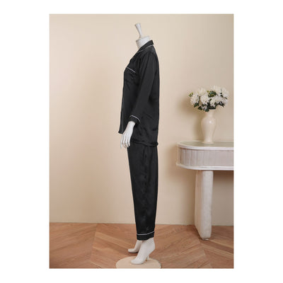 Basix Women's Silk Shirt & Trouser 2 Piece Suit, Charcoal, SW-132