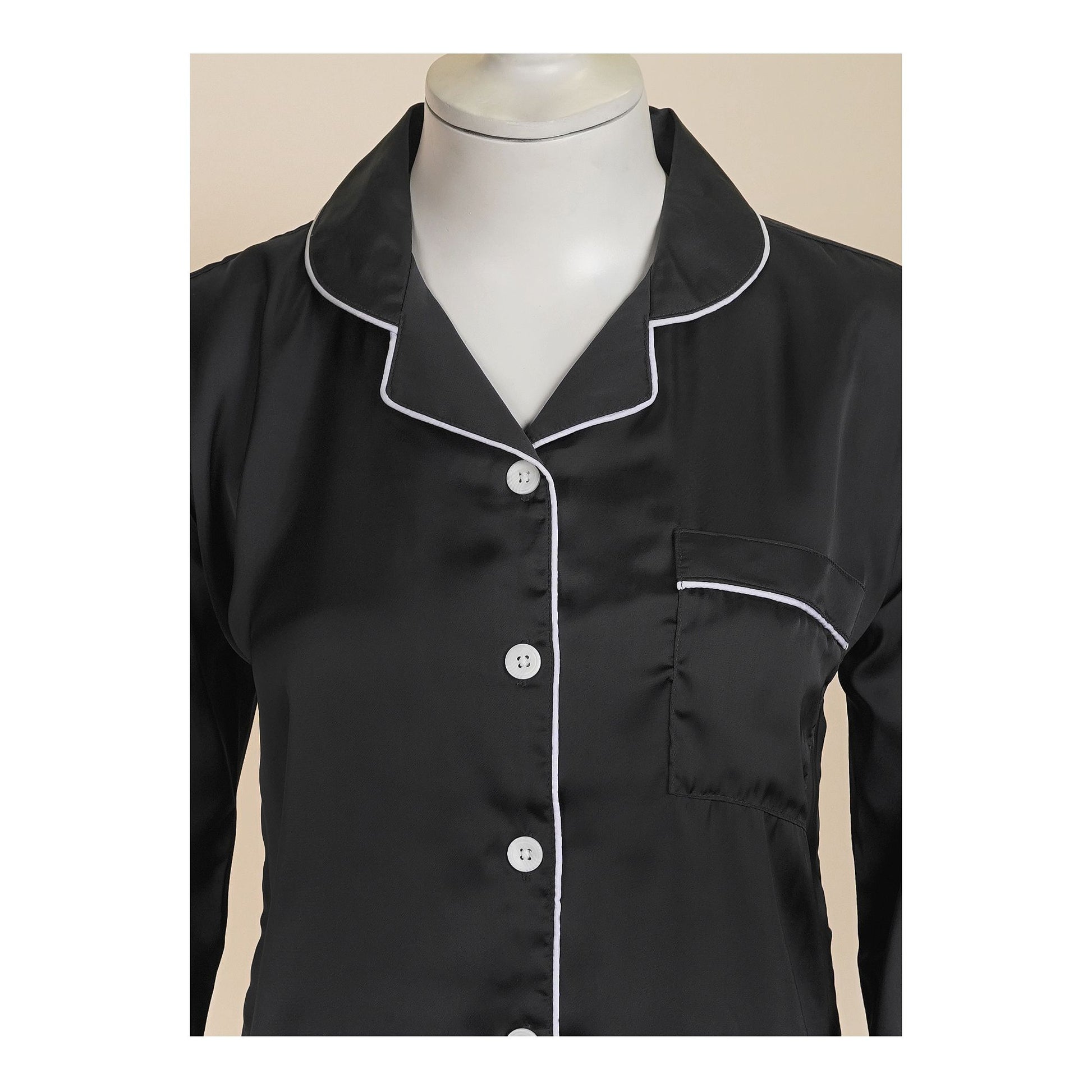Basix Women's Silk Shirt &amp; Trouser 2 Piece Suit, Charcoal, SW-132