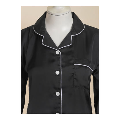 Basix Women's Silk Shirt &amp; Trouser 2 Piece Suit, Charcoal, SW-132