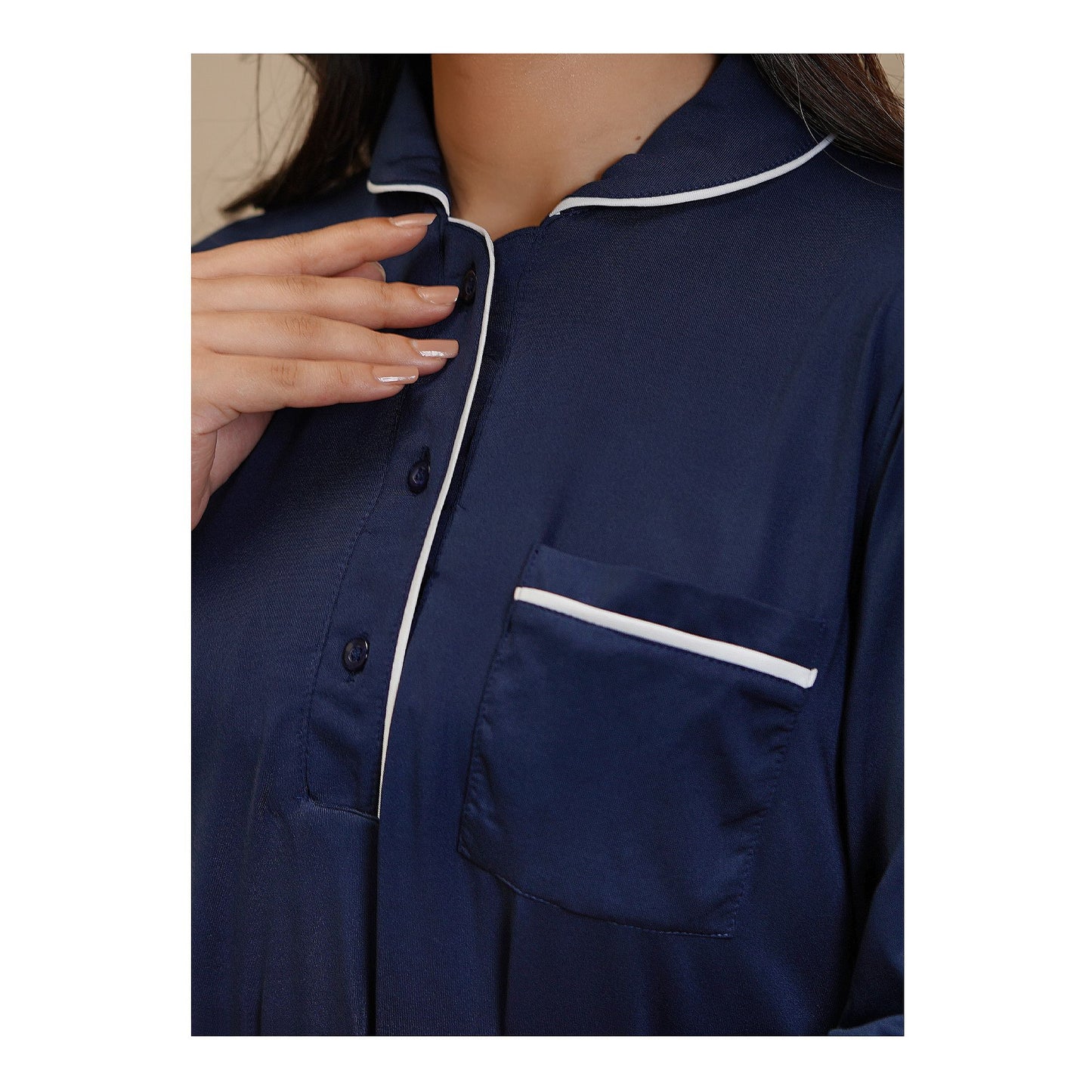Basix Women's 4 Way Jersey Stretch Self Adjustment Fabric Western Co-Ords, Navy, CORD-128
