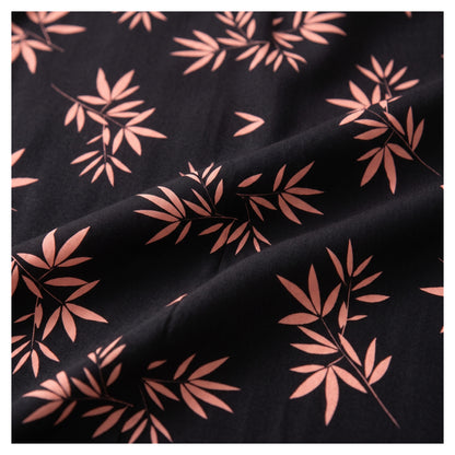 Basix Women's Co-Ord Set Black With & Tea Pink Flora Viscose CORD-131