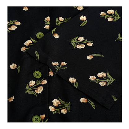 Basix Women's Small Flora Co-Ord Set Black Viscose CORD-135