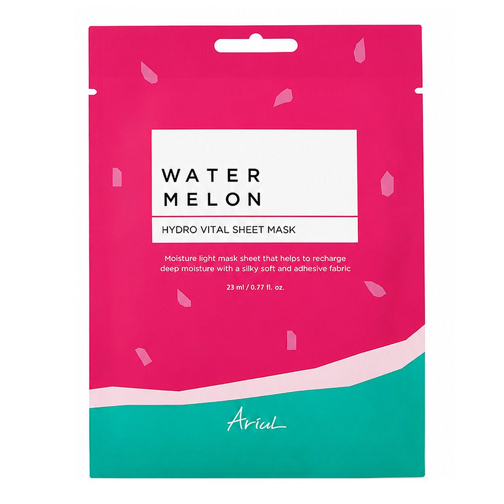 Ariul Watermelon Hydro Vital Sheet Mask, Hyaluronic Acid, Glycerin, For Hydrated Skin, 23ml