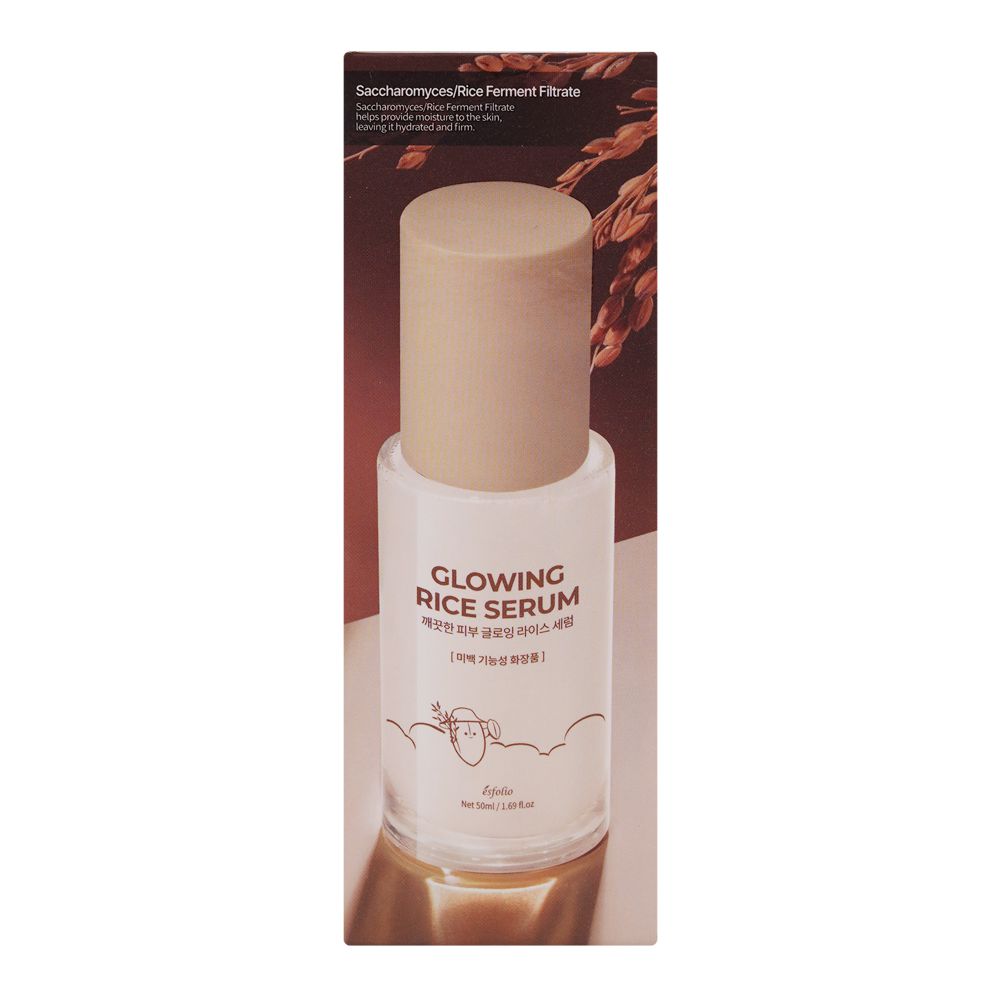 Esfolio Glowing Rice Serum, Niacinamide, Hyaluronic Acid, For Bright Skin, 50ml