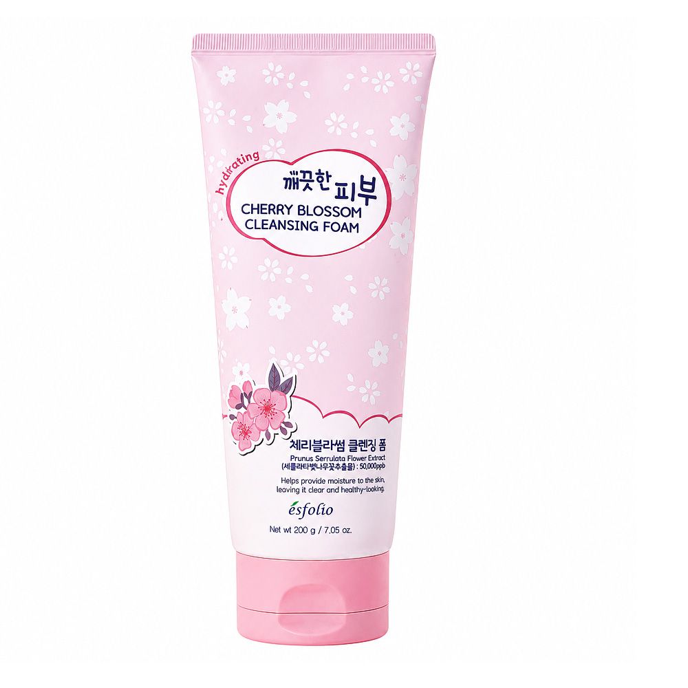 Esfolio Hydrating Cherry Blossom Cleansing Foam, Hyalurinic Acid, Glycerin, For Moisturized Skin, 200g
