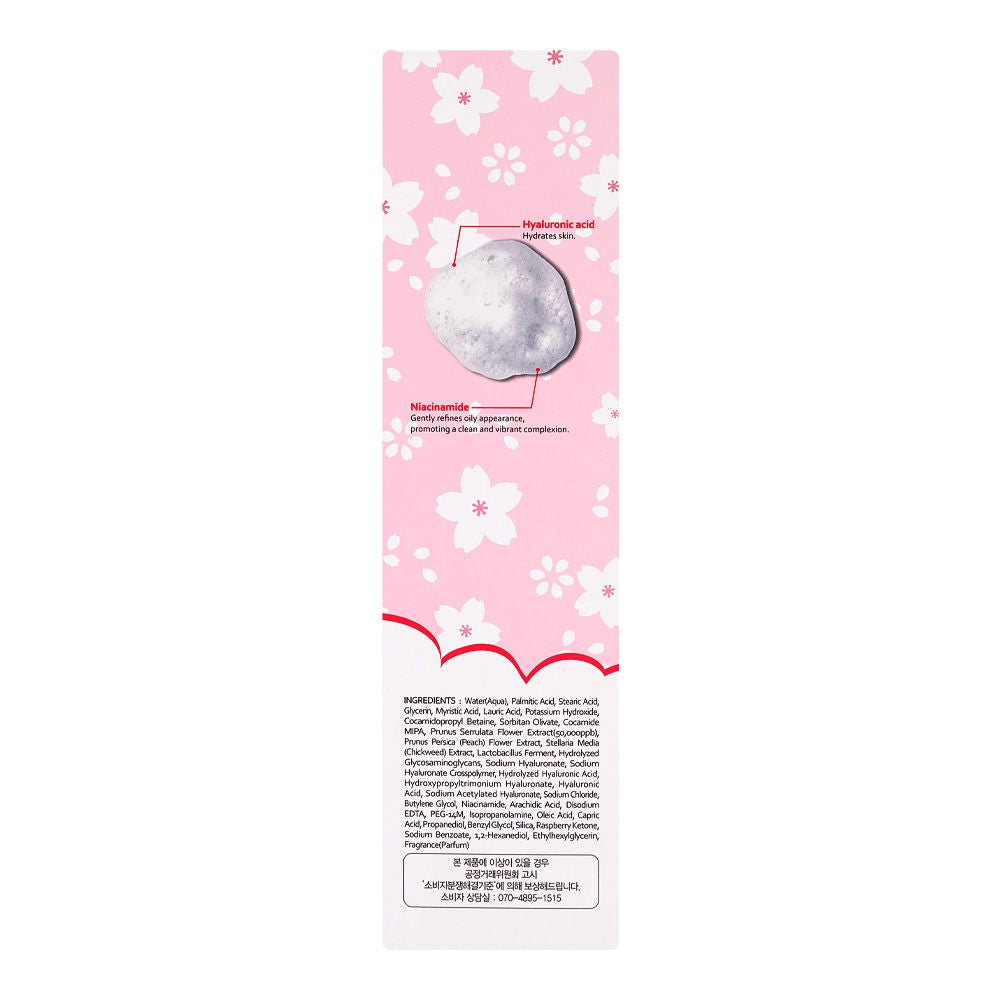 Esfolio Hydrating Cherry Blossom Cleansing Foam, Hyalurinic Acid, Glycerin, For Moisturized Skin, 200g