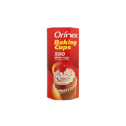 Orinex Baking Cups, White, 500-Pack