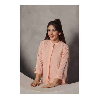 Basix Women's Solid Fusion Co-ord Set Dress, Embossed, Relax Fit, Pale Pink, CORD-107