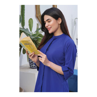 Basix Women's Solid Fusion Co-ord Set Dress  Soft Fabric  Relax Fit  Royal Blue  CORD-109