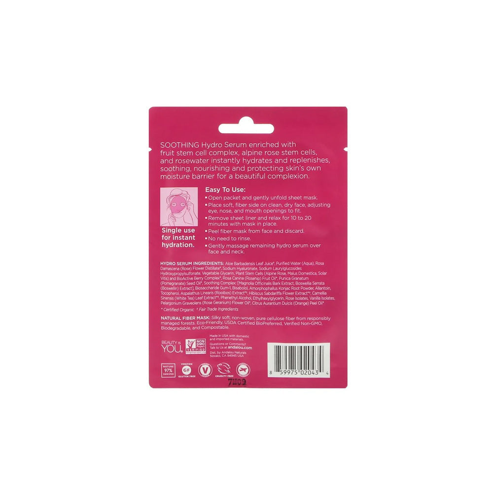 Andalou Naturals Instant Hydration Hydro Serum Facial Mask, 18ml