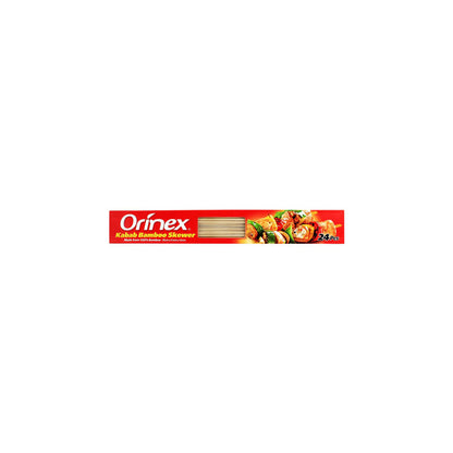 Orinex Kabab Bamboo Skewer, Flat, 35cm x 9mm, 3mm, 24-Pack