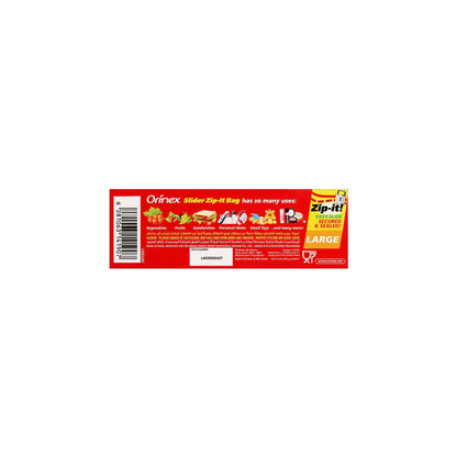 Orinex Slider Zip-Lock Bag, 8x7 Inches, Large, 15-Pack, Food Grade