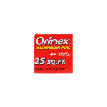 Orinex Aluminum Foil, 25 SQFT, 12 Inches x 8.3 Yards