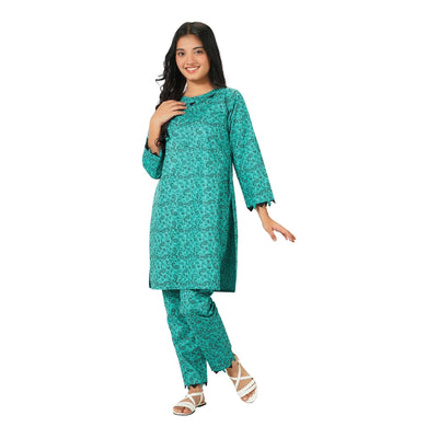 Basix Girls Junior Sea Green Paisley (Kairee) Set 2-Pack  GRL-152