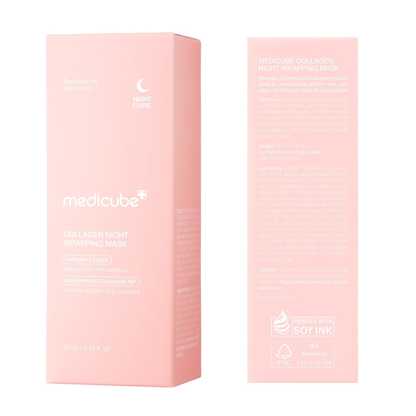 Medicube Collagen Night Wrapping Mask, Niacinamide, Hyaluronic Acid, For All Types Of Skin, 75ml