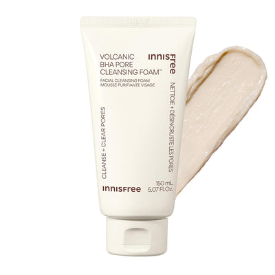 Innisfree Volcanic BHA Pore Cleansing Foam, Glycolid + Salicylic Acid, Paraben & Sulfates Free, For Combination & Oily, 150g