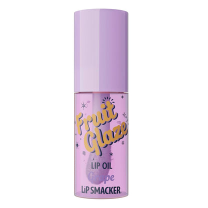 Lip Smacker Fruit Glaze Lip Oil, Ultra-Hydrating &amp; Moisturizing with High-Shine Finish, Grape, 6.35ml