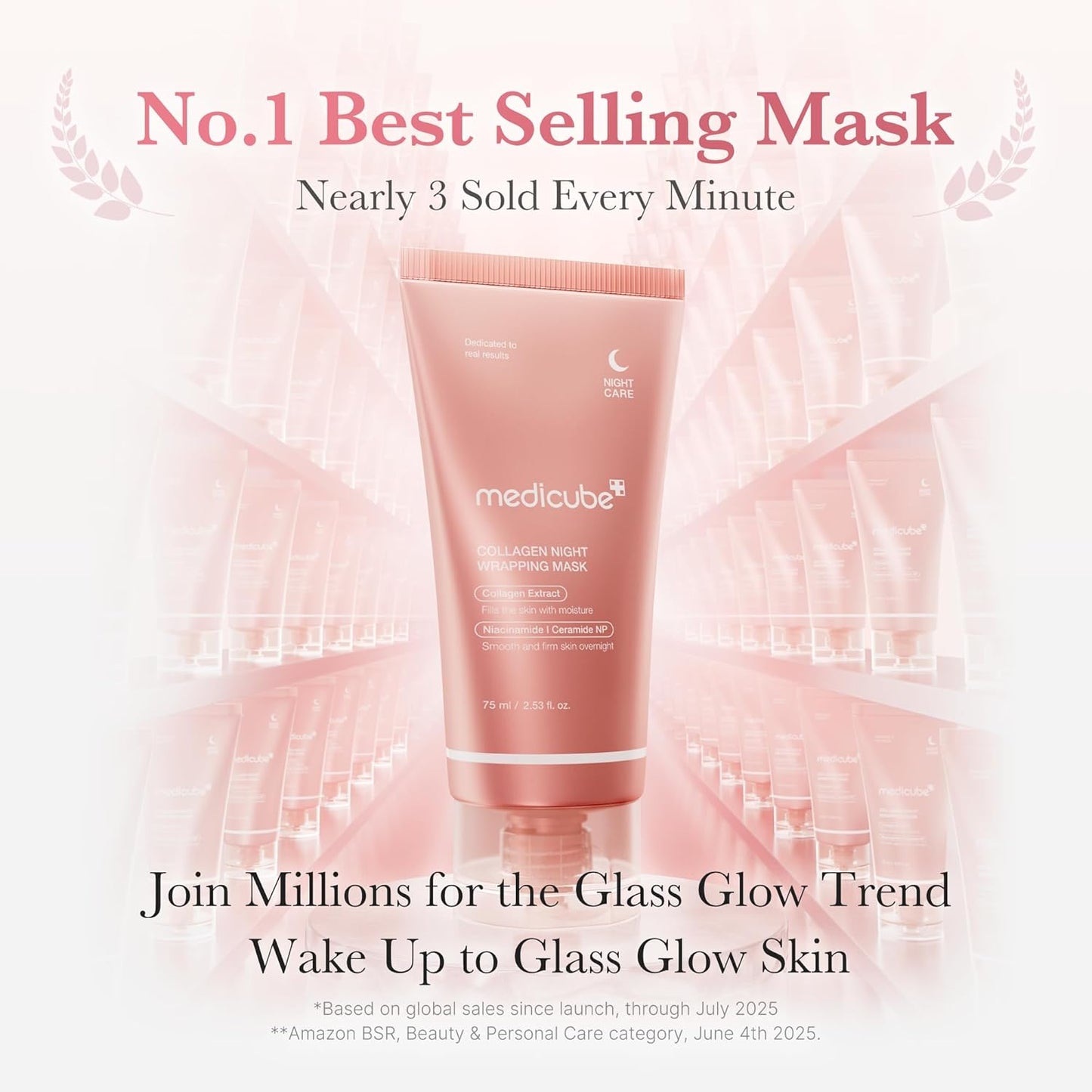 Medicube Collagen Night Wrapping Mask, Niacinamide, Hyaluronic Acid, For All Types Of Skin, 75ml
