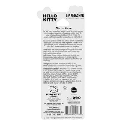 Lip Smacker Hello Kitty So Jelly Lip &amp; Cheek Tint, Moisturizing Sheer &amp; Buildable Color - Cherry, 7.6g