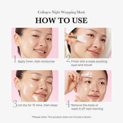 Medicube Collagen Night Wrapping Mask, Niacinamide, Hyaluronic Acid, For All Types Of Skin, 75ml