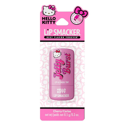 Lip Smacker Hello Kitty So Jelly Lip &amp; Cheek Tint, Moisturizing Sheer &amp; Buildable Color - Cherry, 7.6g