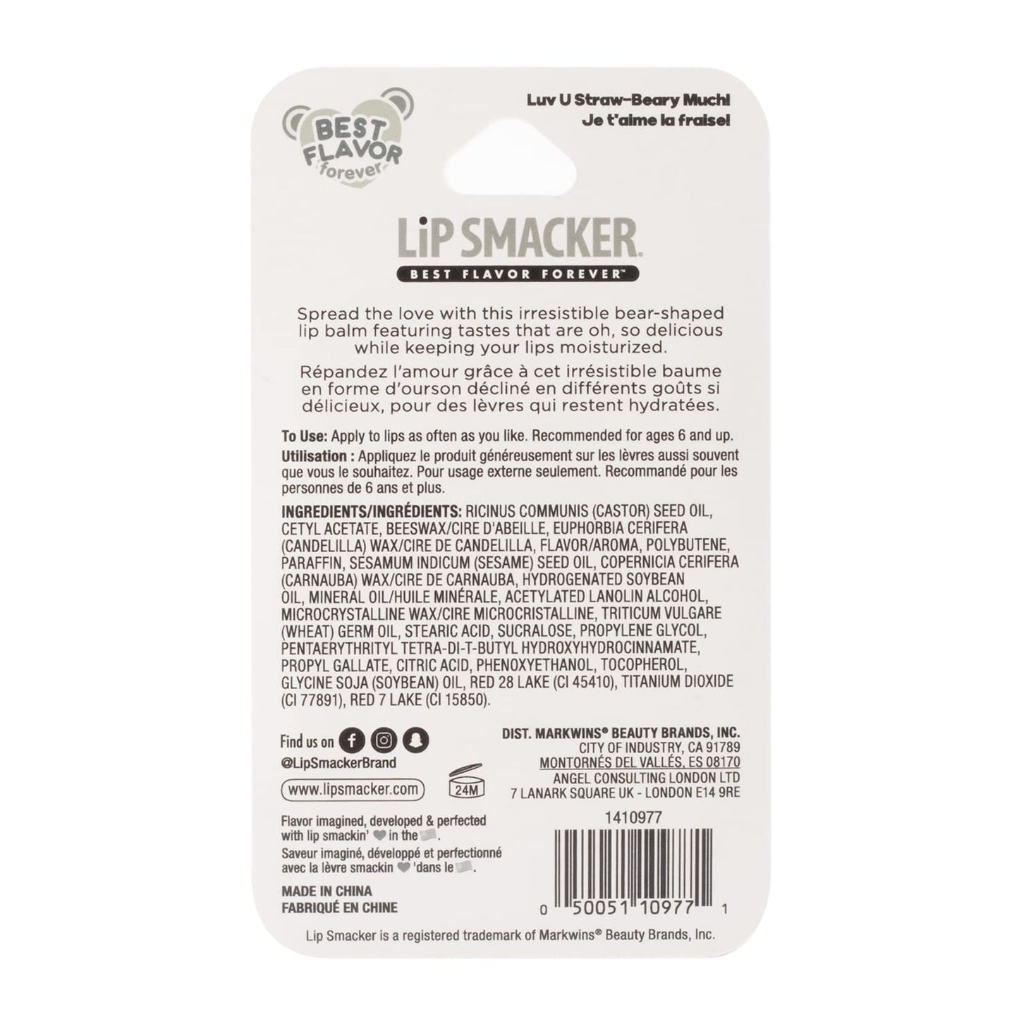 Lip Smacker Luv U Straw-Beary Much! Lip Balm, Strawberry, 6.4g