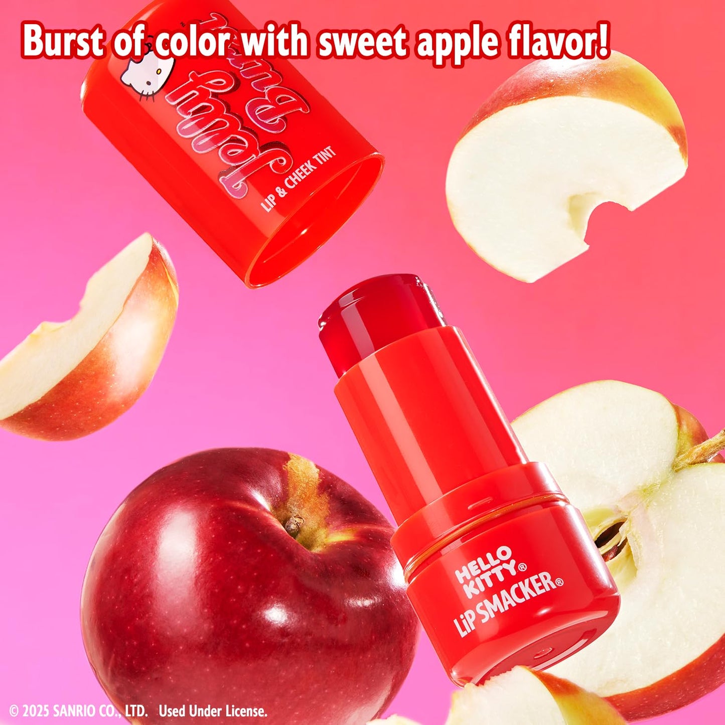 Lip Smacker Hello Kitty So Jelly Lip &amp; Cheek Tint, Moisturizing Sheer &amp; Buildable Color - Apple, 7.6g