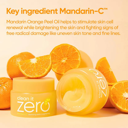 Banila CO Clean It Zero Mandarin-C Brightening Cleansing Balm, Jojoba Oil, For Uneven Skintone, 100ml