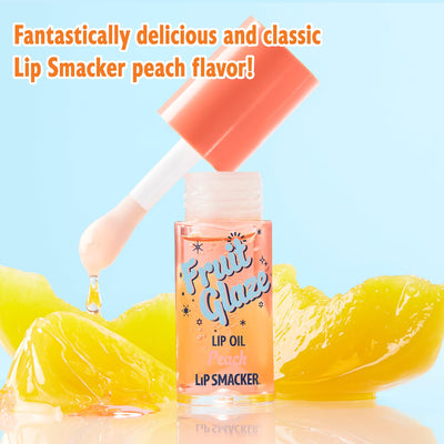 Lip Smacker Fruit Glaze Lip Oil, Ultra-Hydrating & Moisturizing with High-Shine Finish - Peach, 6.35ml