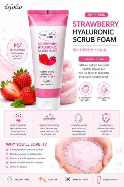 Pure Skin Strawberry Hyaluronic Scrub Foam