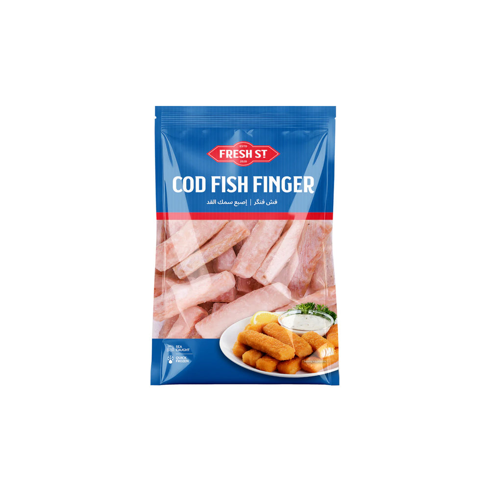 Fresh Street Cod Fish Fingers - Frozen Fish Snacks, 500g