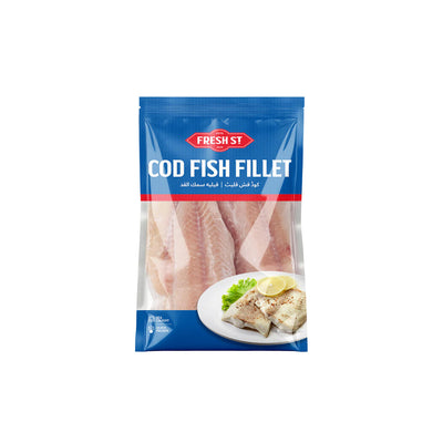 Fresh Street Cod Fish Fillets - Frozen Fish Snacks, 500g