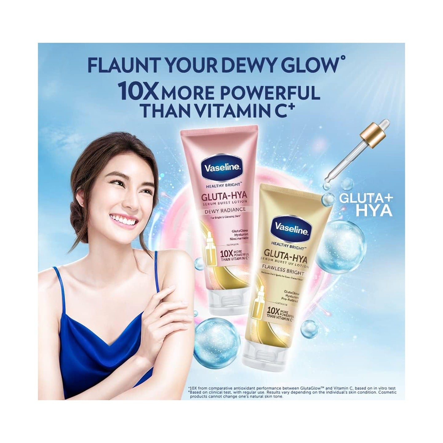 Vaseline Healthy Bright Gluta-Hya Flawless Glow Serum Burst UV Lotion  300ml