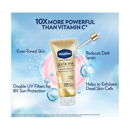 Vaseline Healthy Bright Gluta-Hya Flawless Glow Serum Burst UV Lotion  300ml