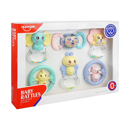 Huanger Baby Rattles, 6-Pack, For 0m+, HE0124