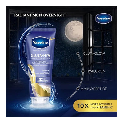 Vaseline Healthy Bright Gluta-Hya Over Night Radaince Repair Serum Burst Lotion  300ml