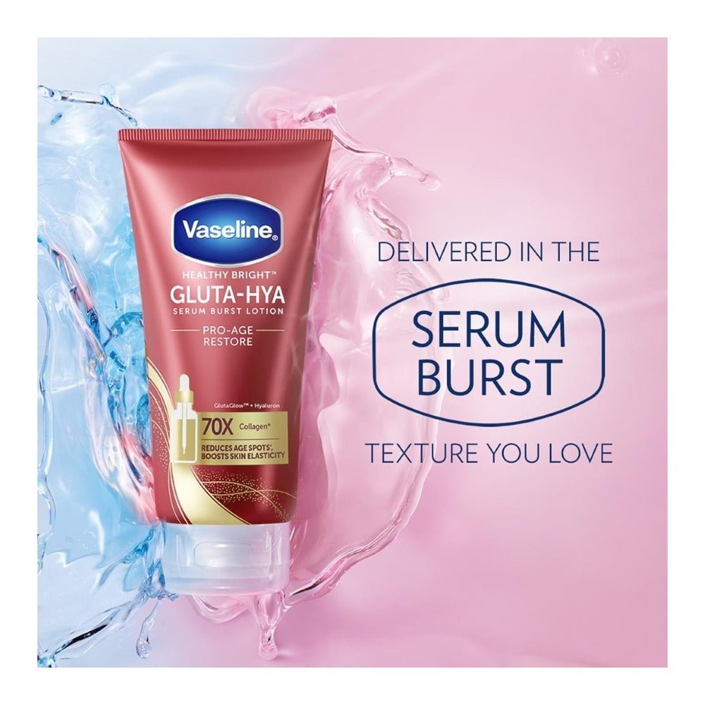 Vaseline Healthy Bright Gluta-Hya Pro-Age Restore Serum Burst Lotion, For Dewy Skin, 300ml