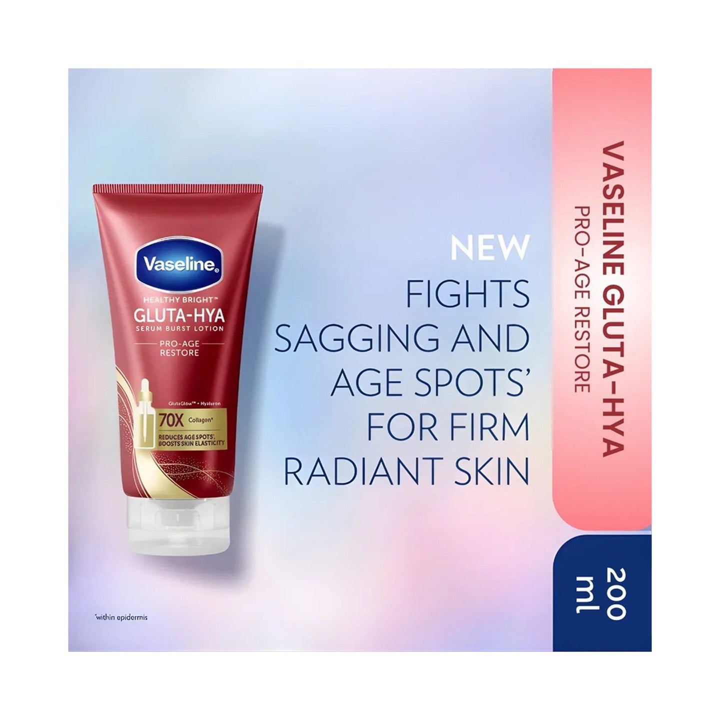 Vaseline Healthy Bright Gluta-Hya Pro-Age Restore Serum Burst Lotion  Glutaglow & Hyaluron  Anti-Aging  200ml