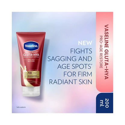 Vaseline Healthy Bright Gluta-Hya Pro-Age Restore Serum Burst Lotion  Glutaglow & Hyaluron  Anti-Aging  200ml