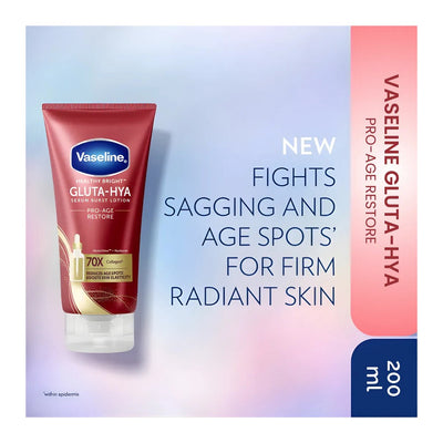 Vaseline Healthy Bright Gluta-Hya Pro-Age Restore Serum Burst Lotion  Glutaglow & Hyaluron  Anti-Aging  200ml