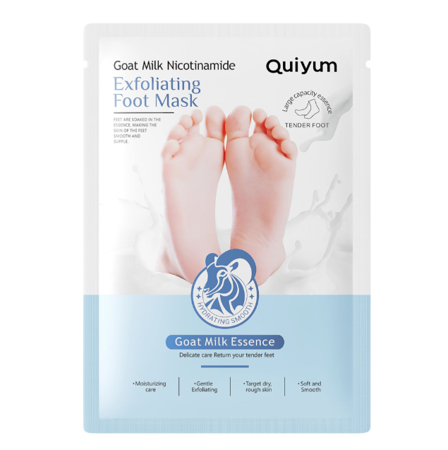 Quiyum Goat Milk Nicotinamide Exfoliating Foot Mask, For Dry & Rough Skin, 35g, QY97677B